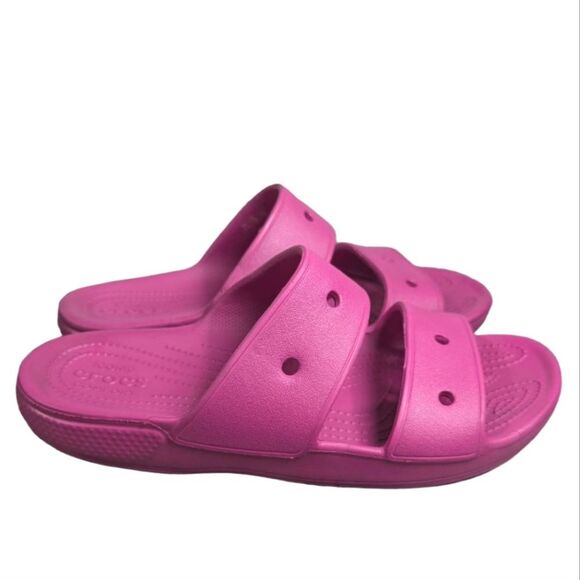 Crocs classic iconic comfort sandal double strap fuschia pink womens 12 mens 10 - Picture 2 of 7